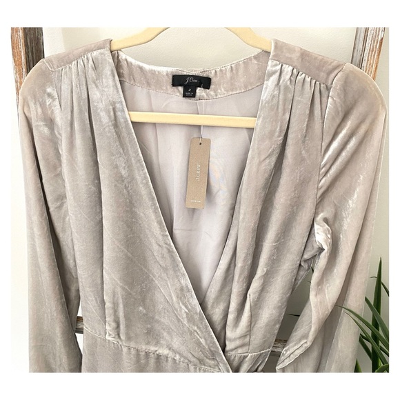 J. Crew • Silver Velvet Dress • Size 2 - Picture 3 of 6